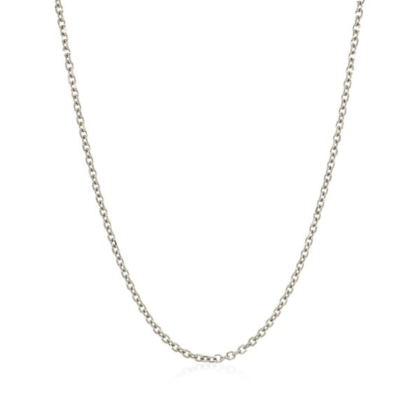 14k White Gold Diamond Cut Cable Link Chain (1.5 mm) - Image 2