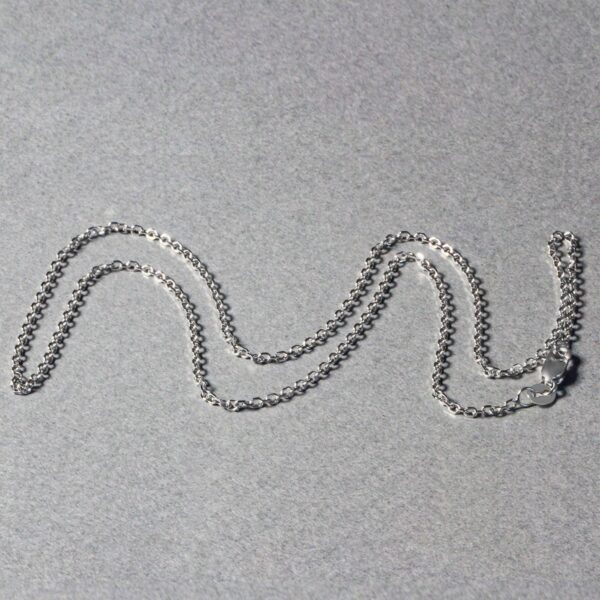 14k White Gold Diamond Cut Cable Link Chain (1.5 mm) - Image 5