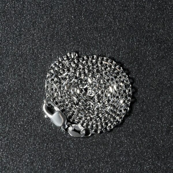 14k White Gold Diamond Cut Cable Link Chain (1.5 mm) - Image 6