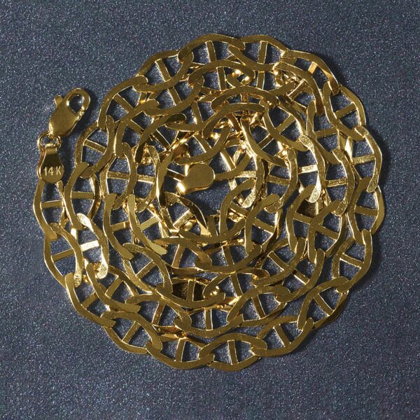 14k Yellow Gold Mariner Link Chain (6.30 mm) - Image 6