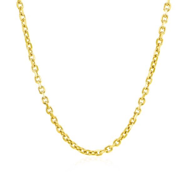 14k Yellow Gold Diamond Cut Cable Link Chain (2.20 mm) - Image 2