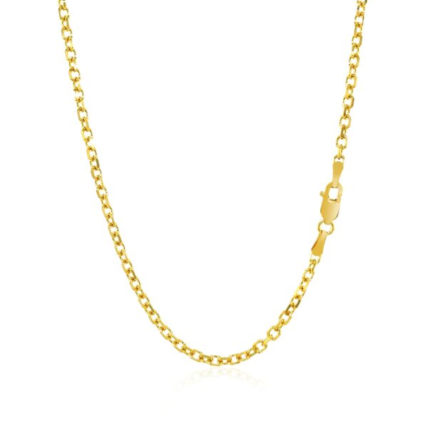 14k Yellow Gold Diamond Cut Cable Link Chain (2.20 mm) - Image 3