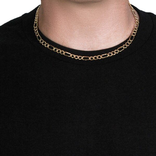 14k Yellow Gold Lite Figaro Chain (6.60 mm) - Image 3