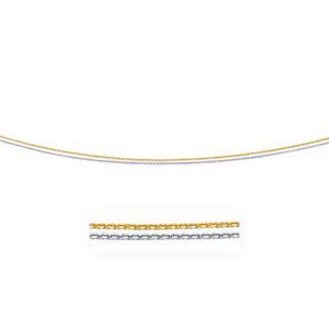 14k TwoTone Double Strand Cable Pendant Chain (1.1 mm)