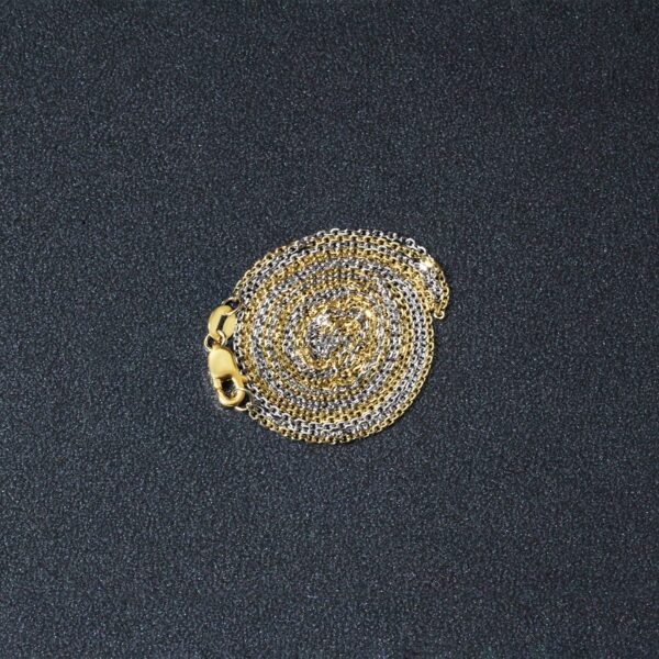14k TwoTone Double Strand Cable Pendant Chain (1.1 mm) - Image 4