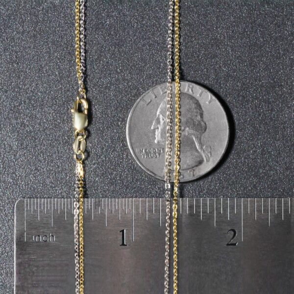 14k TwoTone Double Strand Cable Pendant Chain (1.1 mm) - Image 5
