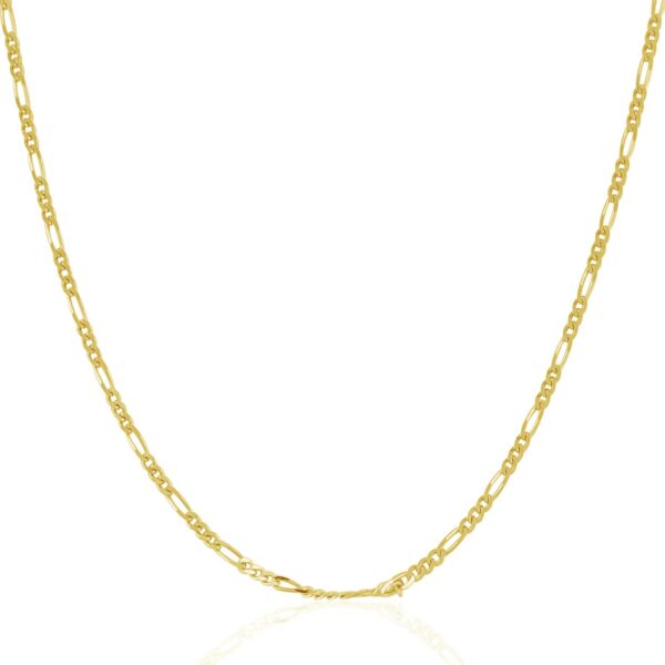 14k Yellow Gold Solid Figaro Chain (1.90 mm) - Image 2