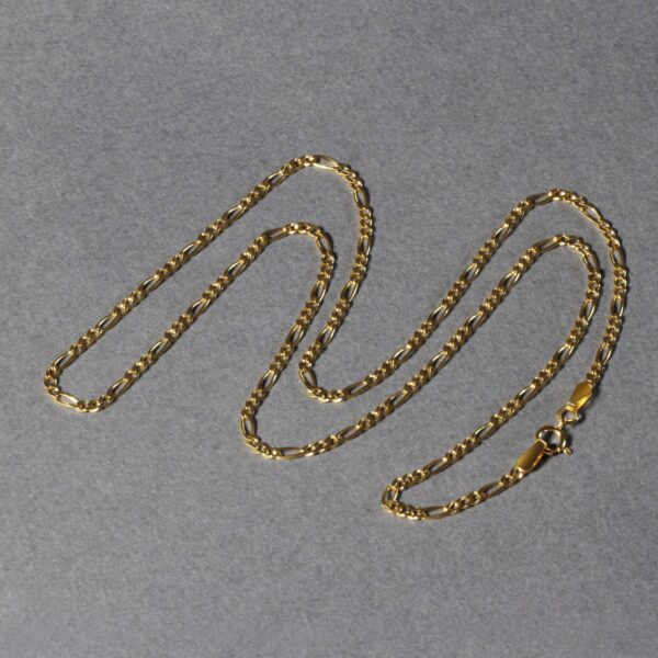 14k Yellow Gold Solid Figaro Chain (1.90 mm) - Image 6