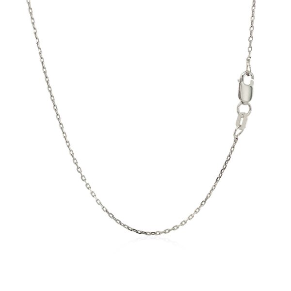 Sterling Silver Rhodium Plated Cable Chain (1.10 mm) - Image 3