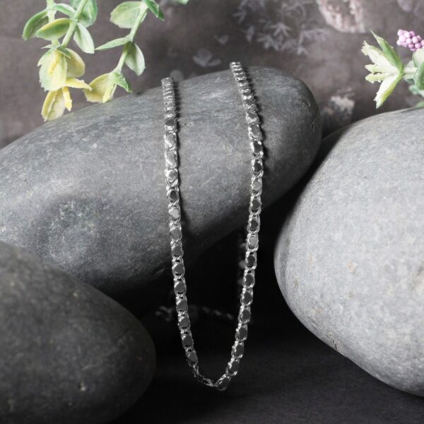 14k White Gold Heart Chain (3.00 mm) - Image 5