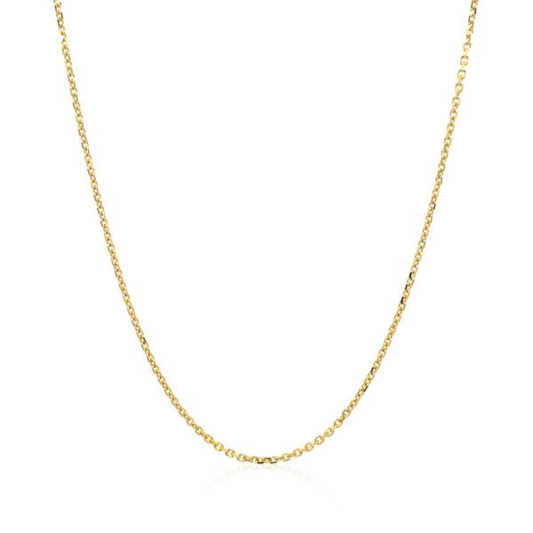 14k Yellow Gold Diamond Cut Cable Link Chain (1.10 mm) - Image 2