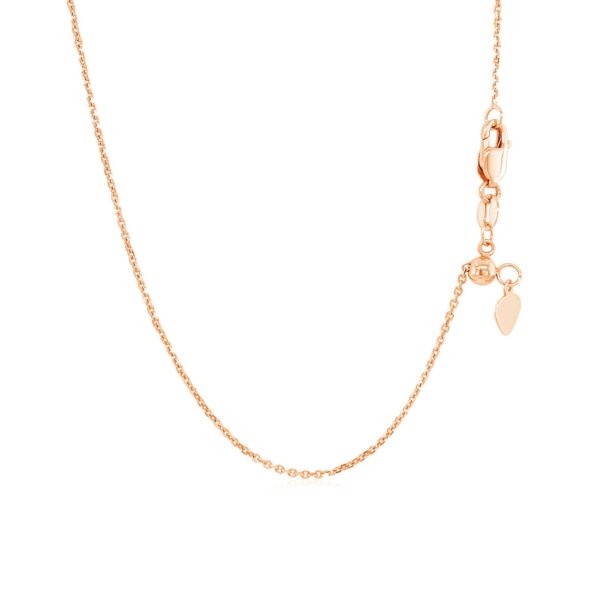 14k Rose Gold Adjustable Cable Chain (1.10 mm) - Image 3
