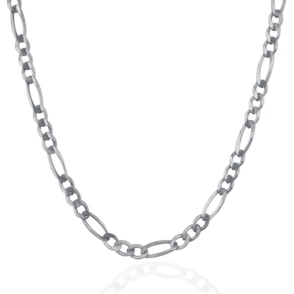 14k White Gold Solid Figaro Chain (4.50 mm) - Image 2