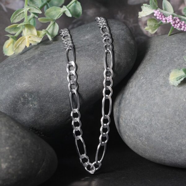 14k White Gold Solid Figaro Chain (4.50 mm) - Image 4