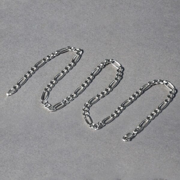 14k White Gold Solid Figaro Chain (4.50 mm) - Image 5