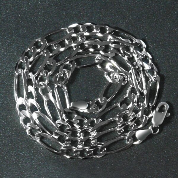 14k White Gold Solid Figaro Chain (4.50 mm) - Image 6