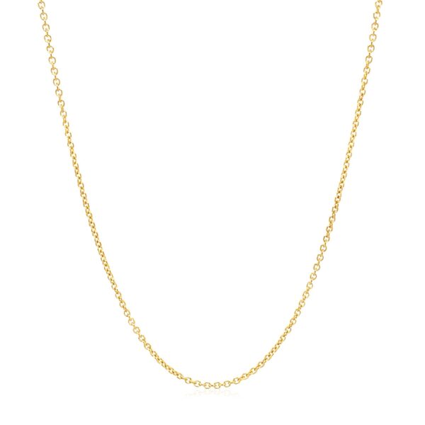 14k Yellow Gold Round Cable Link Chain (1.20 mm) - Image 2