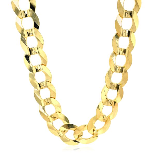 14k Yellow Gold Solid Curb Chain (10.00 mm) - Image 2