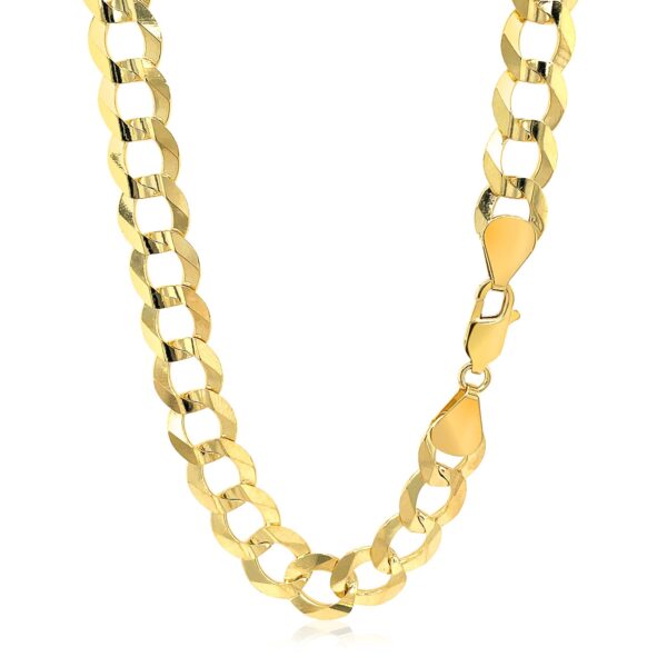 14k Yellow Gold Solid Curb Chain (10.00 mm) - Image 3