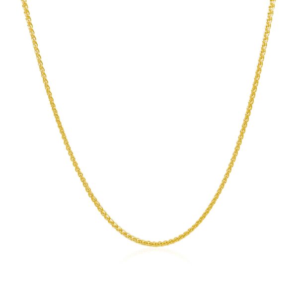 14k Yellow Gold Diamond Cut Round Wheat Chain (1.20 mm) - Image 2
