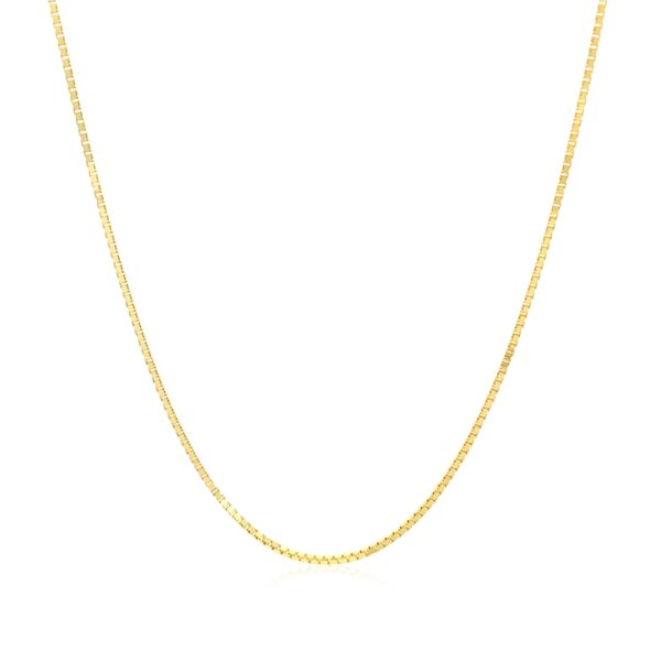 10k Yellow Gold Classic Box Chain (0.78 mm) - Image 2