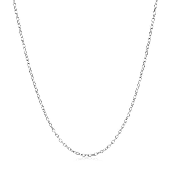 14k White Gold Faceted Cable Link Chain (1.2 mm) - Image 2