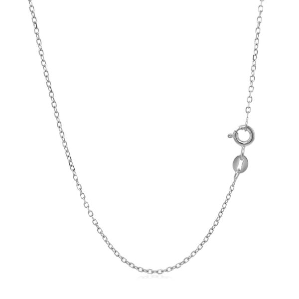 14k White Gold Faceted Cable Link Chain (1.2 mm) - Image 3