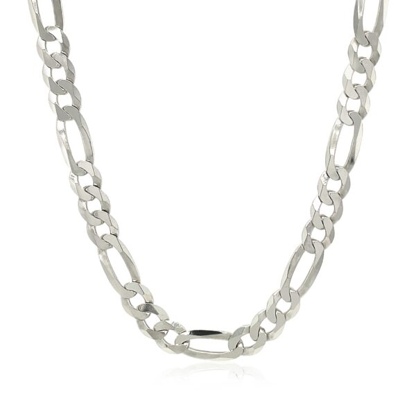 Rhodium Plated Sterling Silver Figaro Style Chain (5.40 mm) - Image 2