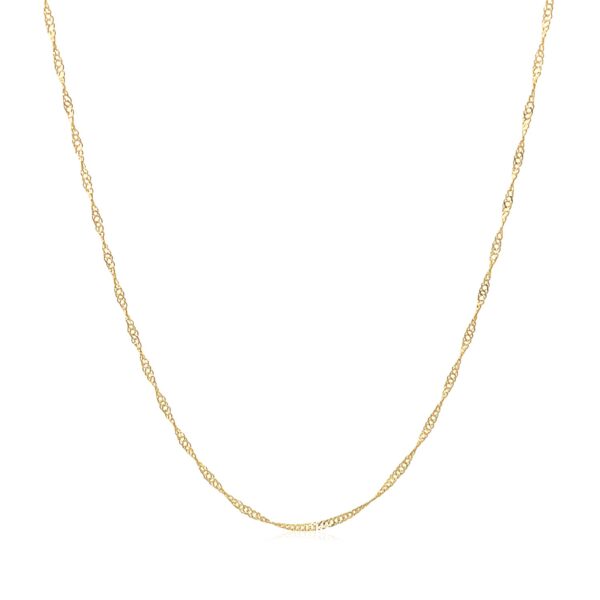 14k Yellow Gold Singapore Chain 0.6mm (0.60 mm) - Image 2