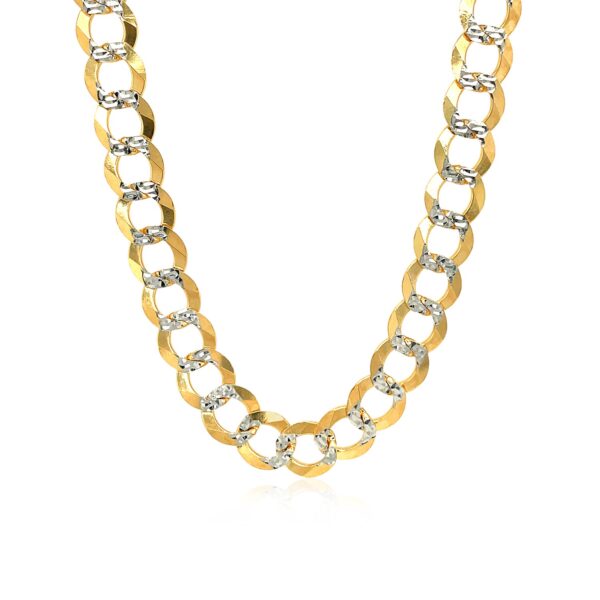 14k Two Tone Gold Pave Curb Chain (8.30 mm) - Image 2