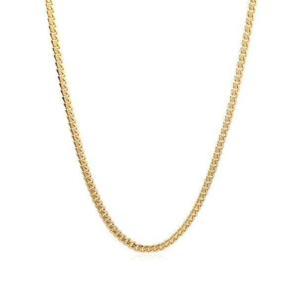 14k Yellow Gold Classic Solid Miami Cuban Chain (3.20 mm) - Image 2