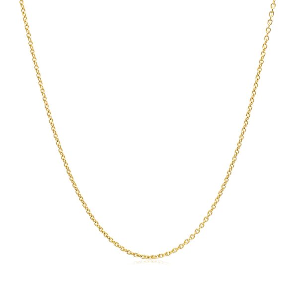 14k Yellow Gold Round Cable Link Chain (1.10 mm) - Image 2