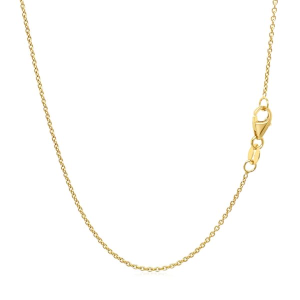 14k Yellow Gold Round Cable Link Chain (1.10 mm) - Image 3