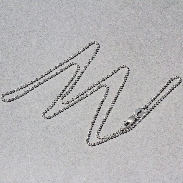 14k White Gold Bead Chain 1.0mm (1.00 mm) - Image 5