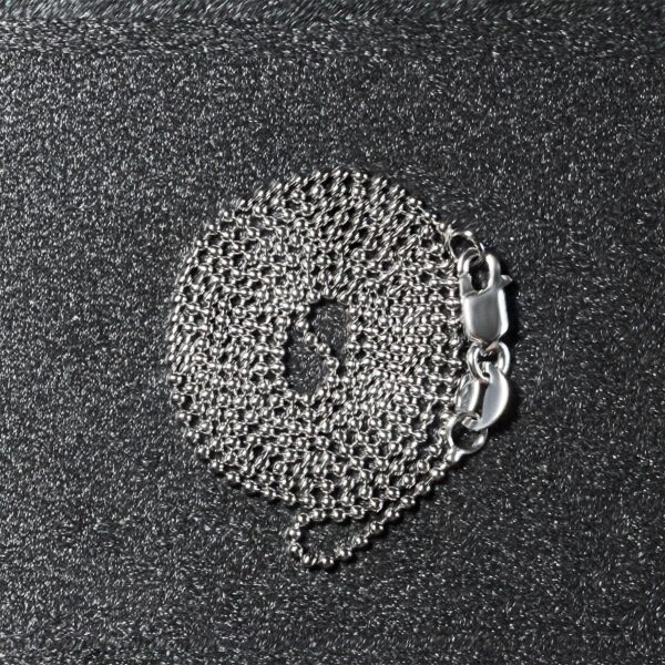14k White Gold Bead Chain 1.0mm (1.00 mm) - Image 6