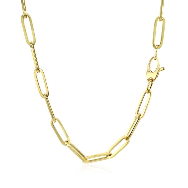 14K Yellow Gold Bold Paperclip Chain (4.20 mm) - Image 3