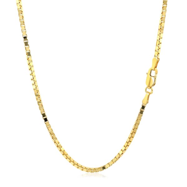 14k Yellow Gold Semi Solid Box Chain (1.80 mm) - Image 3