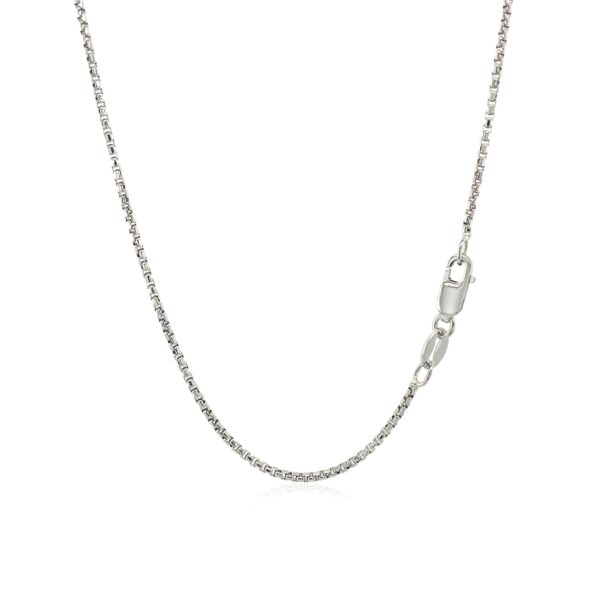 Sterling Silver Rhodium Plated Round Box Chain (1.30 mm) - Image 3