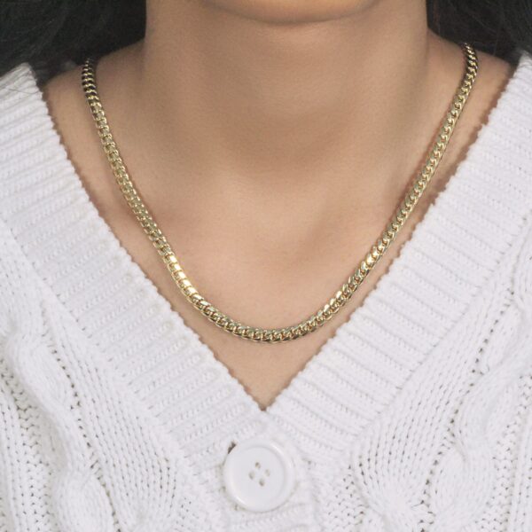 10k Yellow Gold Classic Miami Cuban Solid Chain (4.90 mm) - Image 3