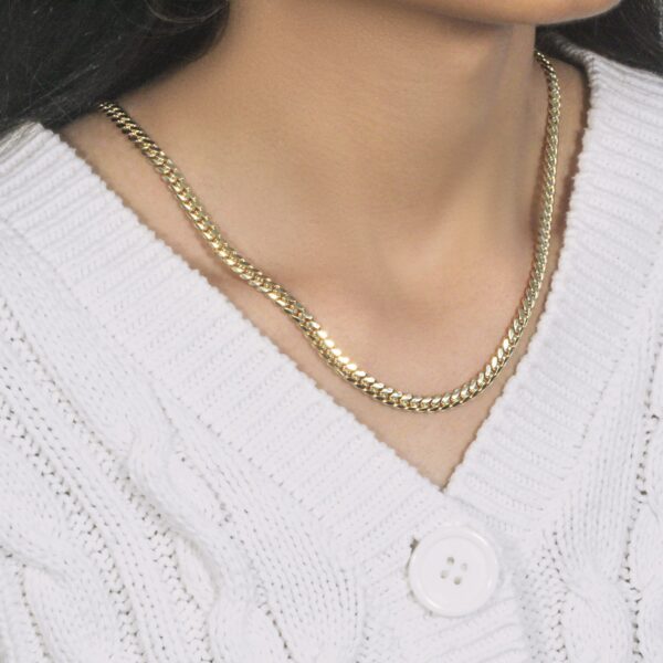 10k Yellow Gold Classic Miami Cuban Solid Chain (4.90 mm) - Image 4