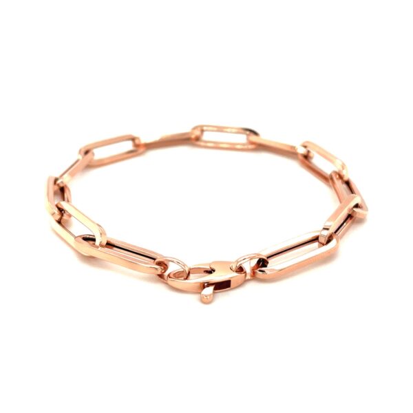 14K Rose Gold Extra Wide Paperclip Chain Bracelet (6.10 mm) - Image 2