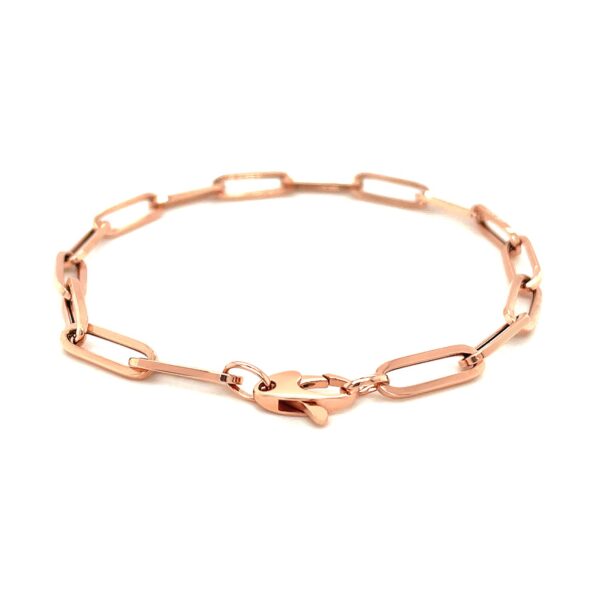 14K Rose Gold Extra Wide Paperclip Chain Bracelet (6.10 mm) - Image 3