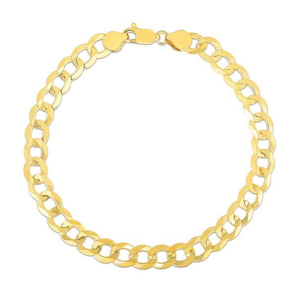 10k Yellow Gold Curb Bracelet (7.00 mm) - Image 2
