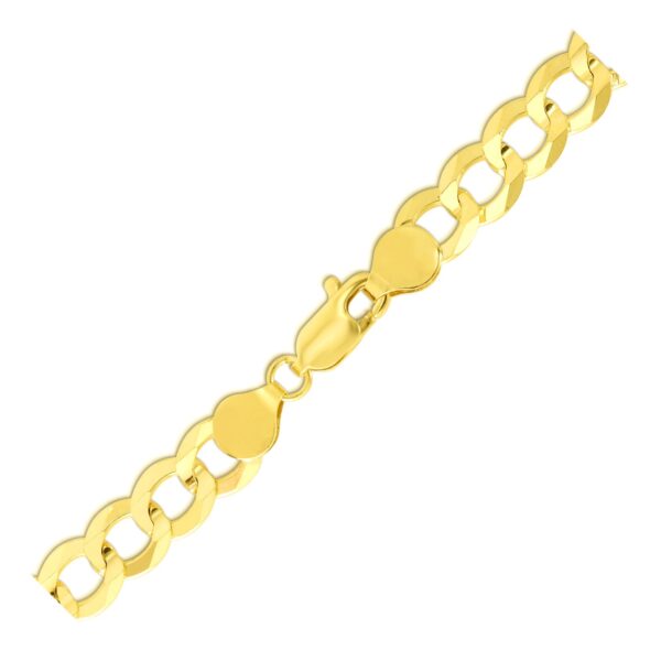 10k Yellow Gold Curb Bracelet (7.00 mm) - Image 3