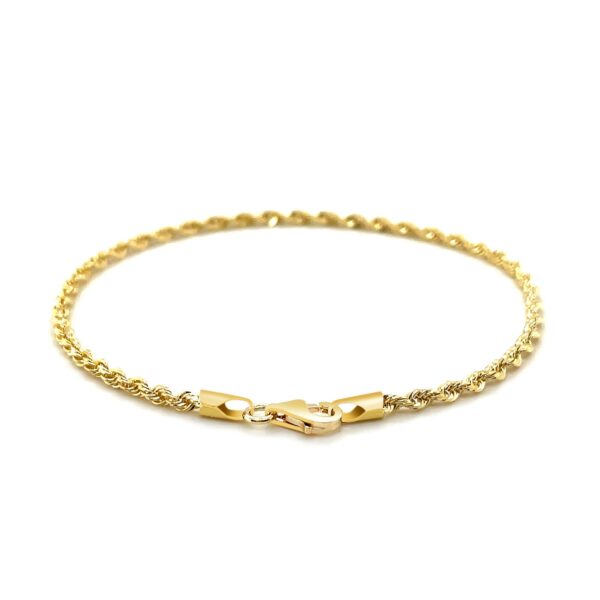 10k Yellow Gold Solid Diamond Cut Rope Bracelet (2.50 mm) - Image 3