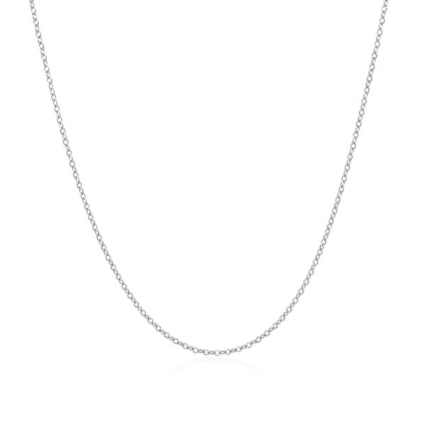 14k White Gold Oval Cable Link Chain (0.97 mm) - Image 2