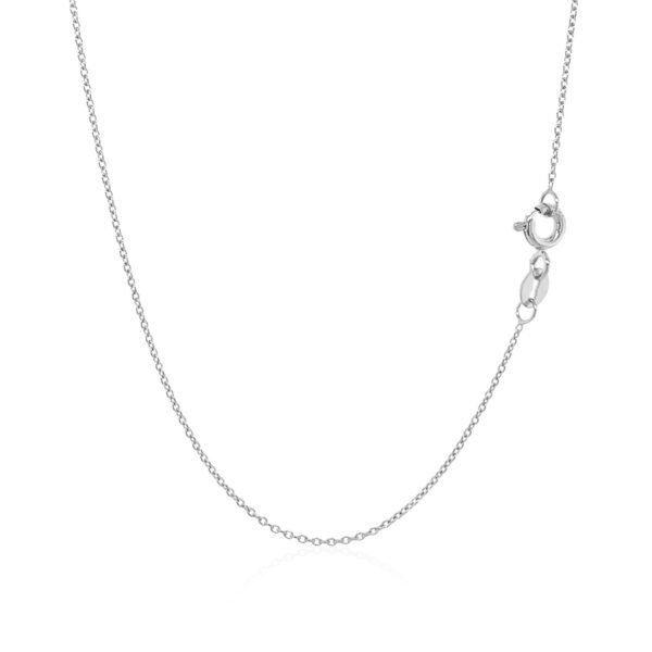 14k White Gold Oval Cable Link Chain (0.97 mm) - Image 3