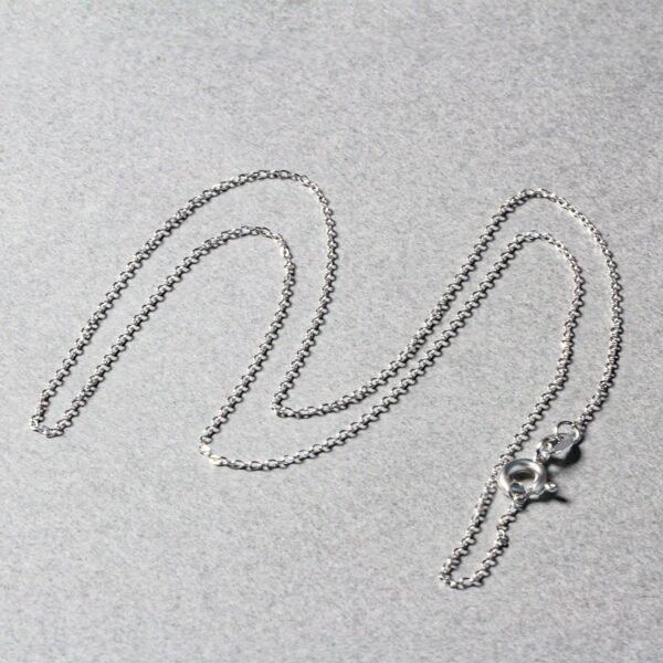 14k White Gold Diamond Cut Cable Link Chain (0.87 mm) - Image 5