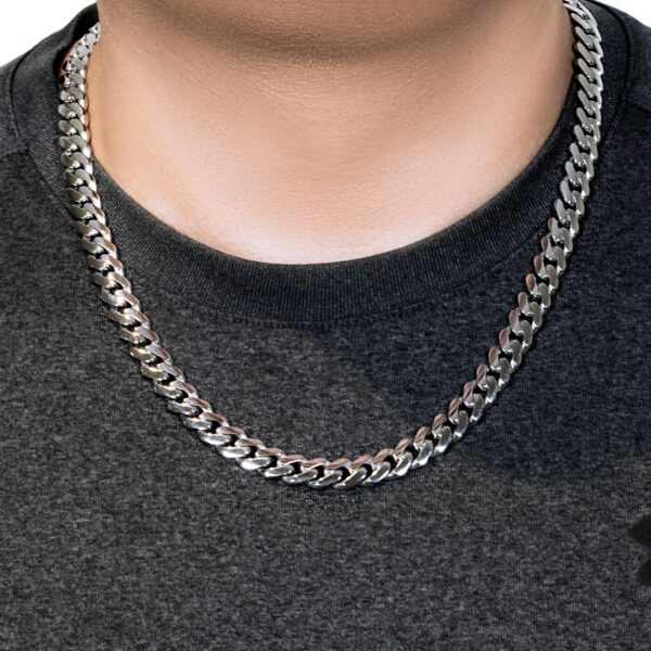 14k White Gold 22 inch Polished Curb Chain Necklace - Image 3