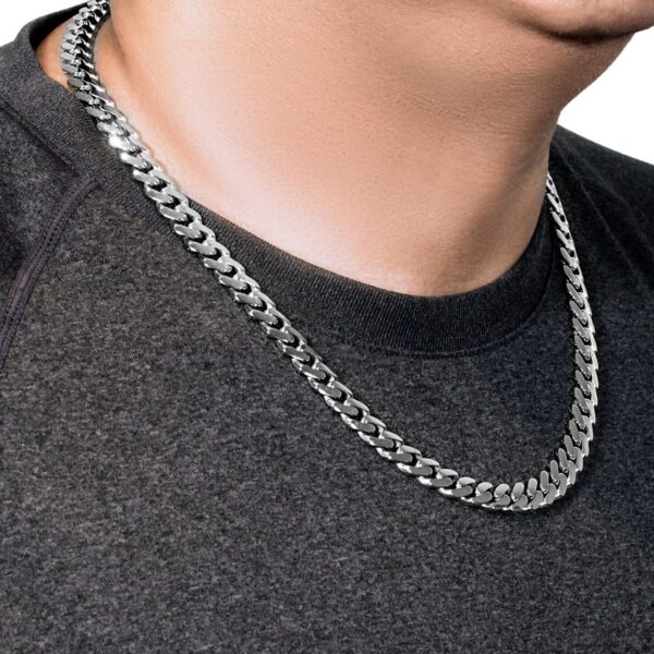 14k White Gold 22 inch Polished Curb Chain Necklace - Image 5